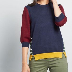 Modcloth Well-Placed Pep Colorblock Sweater